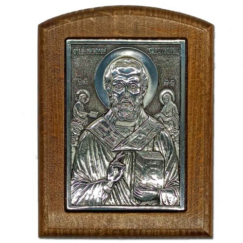 Серебряная икона Российская серебро Николай Чудотворец