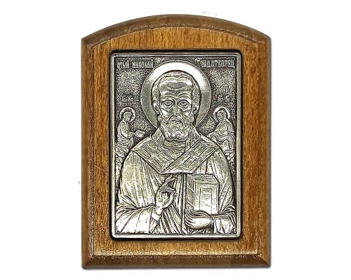 Серебряная икона Российская серебро Николай чудотворец