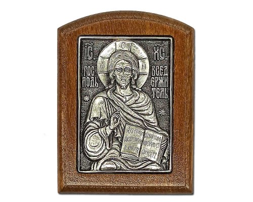 Серебряная икона Российская серебро Господь Вседержитель Иисус