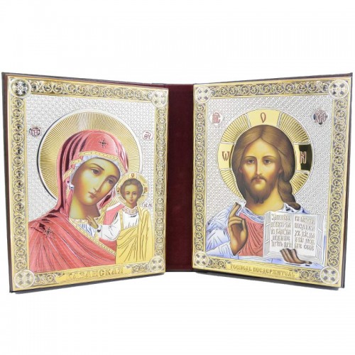 Купить Серебряный Складень Казанская Иисус BELTRAMI