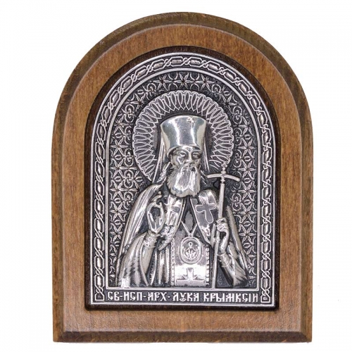 Серебряная икона Российская серебро Лука Крымский