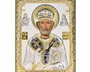Серебряная икона Николай